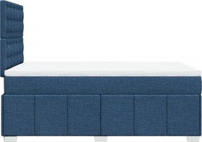 vidaXL Κρεβάτι Boxspring με Στρώμα Μπλε 120x200 εκ. Υφασμάτινο