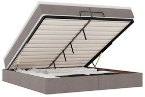 vidaXL Οθωμανικό κρεβάτι με στρώματα Taupe 200x200cm ύφασμα