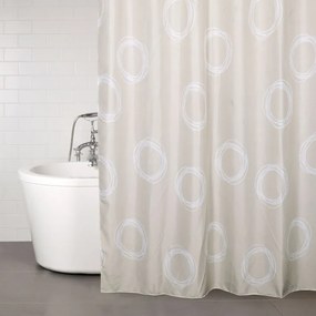 Κουρτίνα Μπάνιου Ronda 02384.001 180x200 Beige-White 180Πx200Υ Πολυέστερ