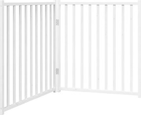 vidaXL Διαχωριστικό Σκύλων Πτυσσόμενο 2 Πάνελ Λευκό 160 εκ Μασίφ Ελάτη