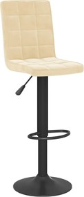 vidaXL Σκαμπό Μπαρ 2 τεμ. Κρεμ Βελούδινα