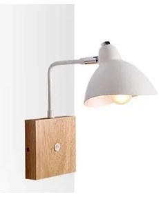 Απλίκα φωτιστικό μεταλλικό με ξύλο InLight-43387-WHITE-Λευκό 43387-WHITE