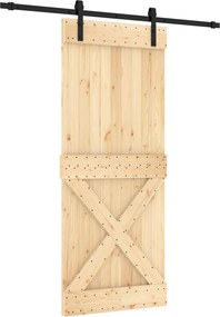 vidaXL Συρόμενη Πόρτα Φυσικό και Μαύρο 85 x 210 cm