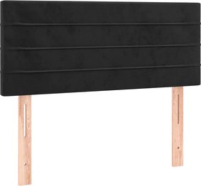 vidaXL Κρεβάτι Boxspring με Στρώμα Μαύρο 90x190 εκ. Βελούδινο