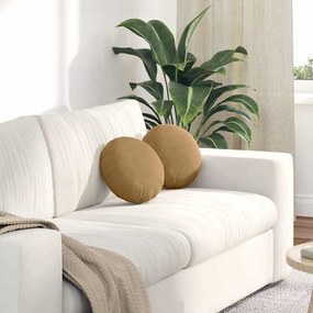 vidaXL Μαξιλάρια καθισμάτων 2 pcs Καφέ Ø 40 x 13 εκ. Βελούδο