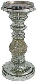 Κηροπήγιο 955-124-002 11x24cm Silver Γυαλί