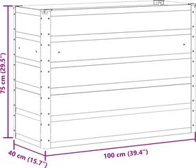 vidaXL Γλάστρα Ανοιχτό γκρι 100 x 40 x 75 cm Ατσάλι
