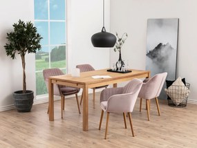 Καρέκλα Oakland 197, Dusty pink, 83x57x61cm, Ταπισερί, Ξύλινα, Μέταλλο, Μπράτσα
