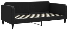 vidaXL Καναπές Κρεβάτι Συρόμενος Μαύρο 90x200 εκ. Ύφασμα Στρώματα