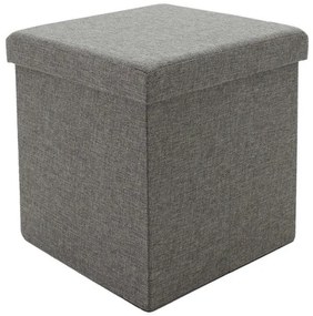 Σκαμπό-μπαούλο Crystal Ύφασμα Γκρι 38x38x38εκ 257-000013 Pakoworld-257-000013-Γκρι 257-000013