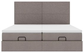 vidaXL Οθωμανικό κρεβάτι με στρώματα Taupe 200x200cm ύφασμα