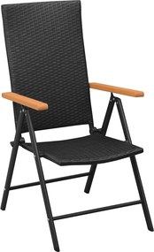 vidaXL Σετ Τραπεζαρίας Κήπου 7 Τεμαχίων Μαύρο και Καφέ