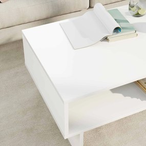 vidaXL Τραπεζάκι σαλονιού Λευκό 80 x 46 x 35 εκ. Επεξεργασμένο ξύλο