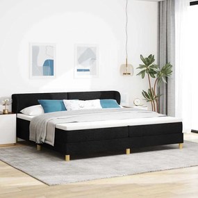 vidaXL Κρεβάτι με Ελατήρια και Στρώμα Κρεμ 90x200 εκ Υφασμα Μαύρο