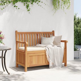 vidaXL Πάγκος Αποθήκευσης Κήπου Καφέ 114 x 60 x 90 εκ Μασίφ ξύλο teak