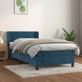 ΚΡΕΒΑΤΙ BOXSPRING ΜΕ ΣΤΡΩΜΑ ΣΚΟΥΡΟ ΜΠΛΕ 100X200 ΕΚ. ΒΕΛΟΥΔΙΝΟ 3131007