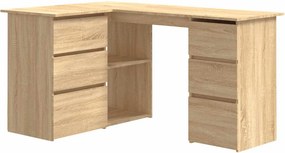 vidaXL Γραφείο Γωνιακό Sonoma Δρυς 145 x 100 x 76 εκ. από Επεξ. Ξύλο