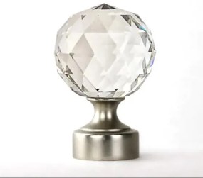 Κουρτινόβεργα διπλή οδοντωτή Cristal 25/19 – με στήριξη στην οροφή – χρώμιο ματ - 360 cm