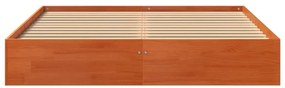vidaXL Σκελετός Κρεβατιού Χωρίς Στρώμα Καφέ 140x200 Μασίφ Ξύλο Πεύκου