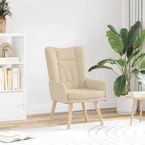 vidaXL Πολυθρόνα Κρεμ 63 x 67 x 94 εκ. Ύφασμα και κόντρα πλακέ