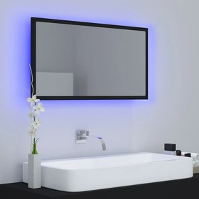 vidaXL Καθρέφτης Μπάνιου με LED Μαύρος 80x8,5x37 εκ. Ακρυλικός