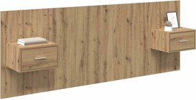 vidaXL Κεφαλή κρεβατιού με κομοδίνο 3 pcs Artisan Oak