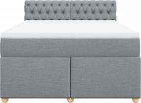 vidaXL Κρεβάτι Boxspring με Στρώμα Αν. Πράσινο 160x200εκ Υφασμάτινο