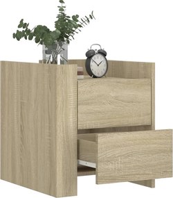 vidaXL Κομοδίνο Sonoma Δρυς 45x50x50 εκ. από Επεξεργασμένο Ξύλο