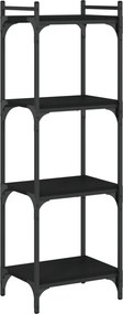 vidaXL Βιβλιοθήκη 4 Επιπέδων Μαύρη 40 x 30 x 120 εκ. από Επεξεργ. Ξύλο