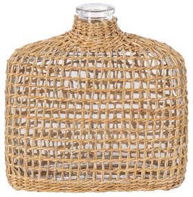 Βάζο Mandy 35622 14,5x4,5x14,5cm Natural GloboStar Glass,Bamboo