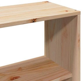Κρεβάτι Βιβλιοθήκη Χωρίς Στρώμα 100x200 εκ. Μασίφ Ξύλο Πεύκο - Καφέ