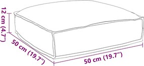 vidaXL Μαξιλάρι Κρεμ 50 x 50 x 12 cm Ύφασμα Όξφορντ