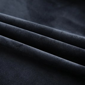 Κουρτίνες Συσκότ. με Γάντζους 2 τεμ. Μαύρες 140x175 εκ. Βελούδο - Μαύρο