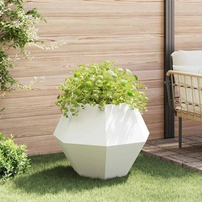 vidaXL Γλάστρα 2 τμχ. Λευκό 75 x 75 x 60 εκ Ατσάλι