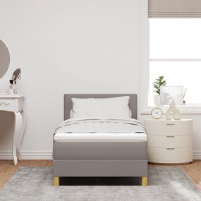 vidaXL Box Spring Bed με Στρώμα & LED Ταπί 90x200 εκ. Ύφασμα