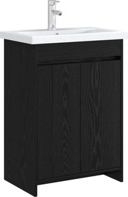 vidaXL Ντουλάπι Κάτω από τον Νιπτήρα Μαύρη Δρυς 56 x 37,5 x 81 εκ