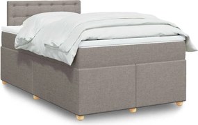 vidaXL Κρεβάτι Boxspring με Στρώμα Taupe 120x190 εκ. Υφασμάτινο