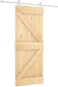 vidaXL Συρόμενη Πόρτα Φυσικό και Λευκό 85 x 210 cm