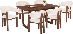 ΣΕΤ ΤΡΑΠΕΖΑΡΙΑΣ 7ΤΜΧ ZARRA HM21338.01 ΤΡΑΠΕΖΙ ΑΠΟ MDF--ΚΑΡΕΚΛΕΣ ΜΕ ΜΠΟΥΚΛΕ ΥΦΑΣΜΑ