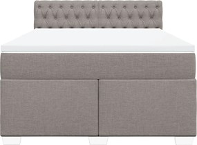vidaXL Κρεβάτι Boxspring με Στρώμα Taupe 140x190 εκ. Υφασμάτινο