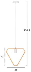 ΦΩΤΙΣΤΙΚΟ ΟΡΟΦΗΣ ΚΡΕΜΑΣΤΟ HM4069 ΤΡΙΓΩΝΟ ΞΥΛΙΝΟ-ΛΕΥΚΟ ΚΑΛΩΔΙΟ 25x28,5x126,5Υεκ.