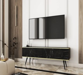 Lh-homefurniture Έπιπλο τηλεόρασης ORO ανθρακί + Μάρμαρο 135x53x32cm P_ORO_STVm+BL