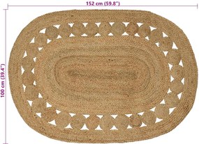 vidaXL Χαλιά χώρου Φυσικό 100 x 152 εκ. Γιούτα