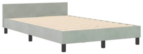 vidaXL Σκελετός Κρεβατιού Ανοιχτό γκρι 120 x 190 cm Βελούδο