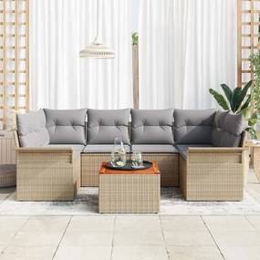 vidaXL Σετ Καναπέ Κήπου 7 pcs Μπεζ, Ανοιχτό Γκρι 55 x 55 x 37 εκ