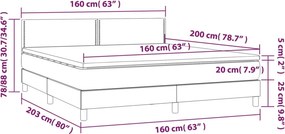 vidaXL Κρεβάτι Boxspring με Στρώμα Μαύρο 160x200 εκ. Υφασμάτινο