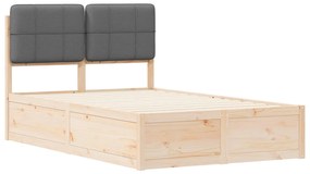 vidaXL Σκελετός Κρεβατιού με Επενδεδυμένο Κεφαλάρι Σκούρο Γκρι