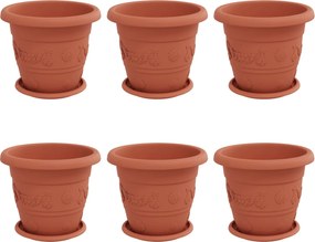 vidaXL Γλάστρες φυτών 6 pcs Κεραμιδί Ø 26 x 21.5 εκ Πλαστικό