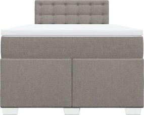 vidaXL Κρεβάτι Boxspring με Στρώμα Taupe 120x190 εκ. Υφασμάτινο