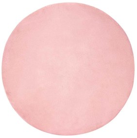 vidaXL Χαλιά Ψεύτικου Κουνελιού Olite Ροζ Ø 200 εκ. Πολυεστέρας